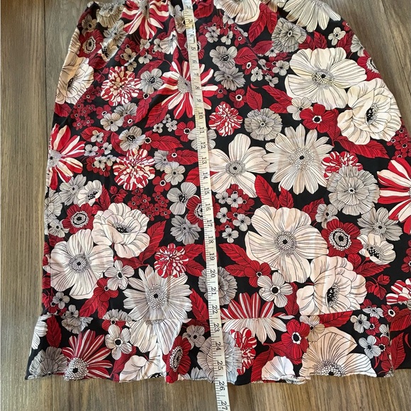100% Silk Floral Y2K Midi A-Line Skirt Size M - Picture 8 of 8